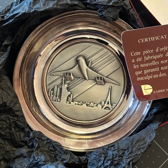 Concorde Airlines France Rare Collectable Silver 10th Anniversary Bowl NIB - Picture 1 of 13